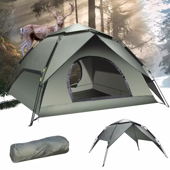 Instant Pop up Tent Family Camping Tent, 4-5 Person Portable Tent Automatic Tent Waterproof Windproof for Hiking, Camp Tent 4 Season Large Family Dome Wbb15118